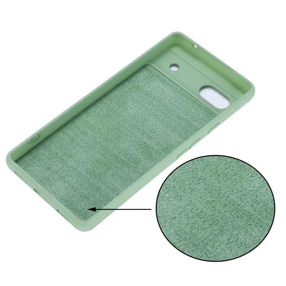 Google Pixel 6a Liquid Silikone Cover m. Strop - Grøn