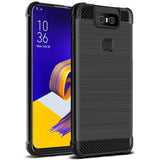 Asus Zenfone 6 (ZS630KL) IMAK Carbon Fiber Plastik Cover Sort