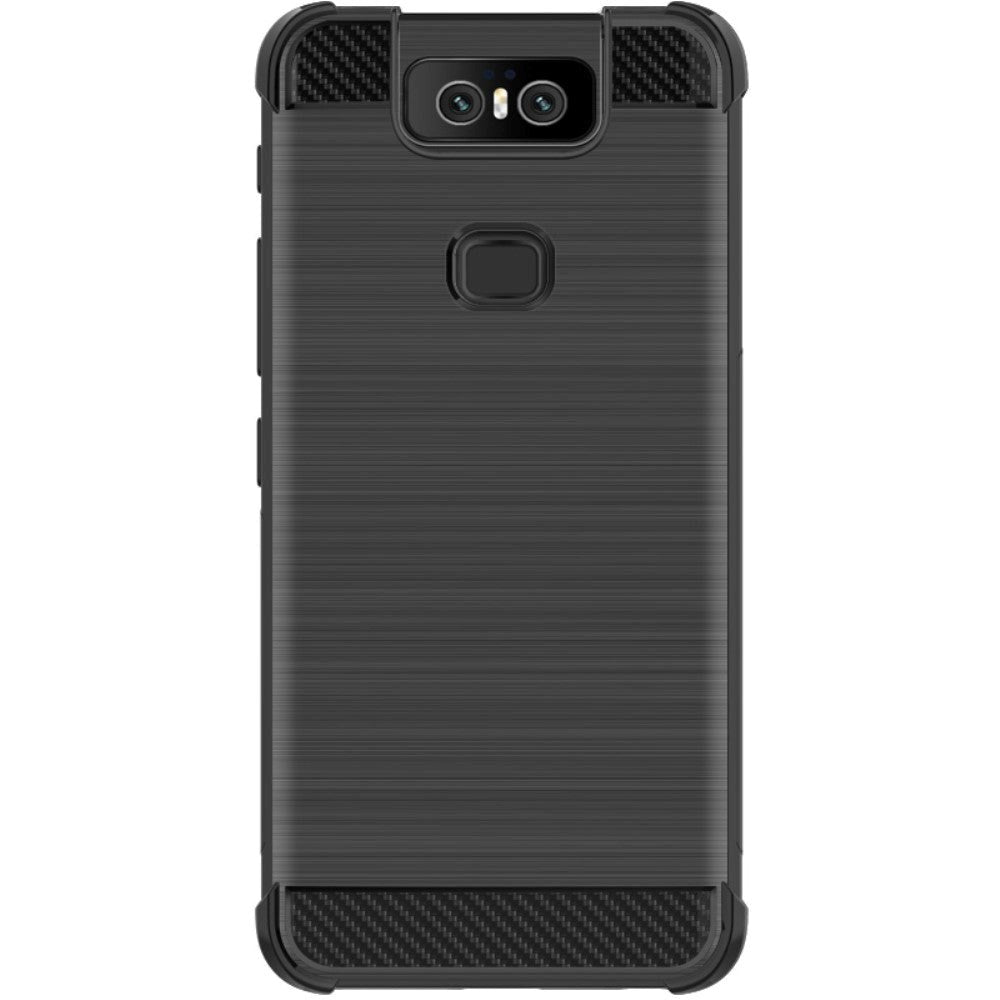 Asus Zenfone 6 (ZS630KL) IMAK Carbon Fiber Plastik Cover Sort