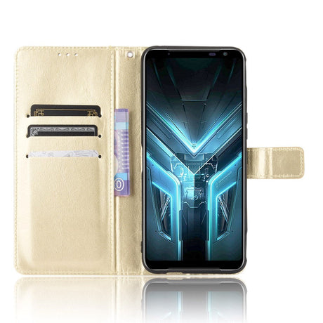 Asus ROG Phone 3 (ZS661KS) Neutralt Læder Cover m. Pung Guld