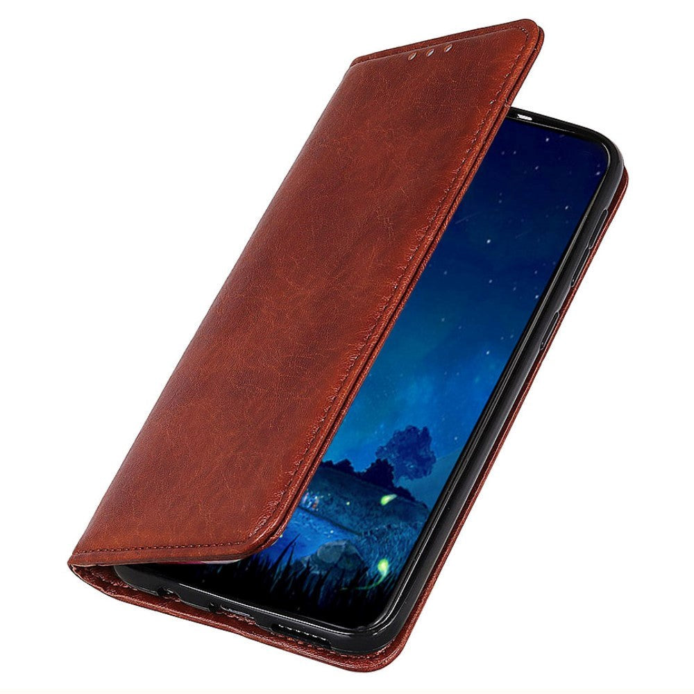 Asus ROG Phone 5 Læder Flip Cover m. Pung - Brun