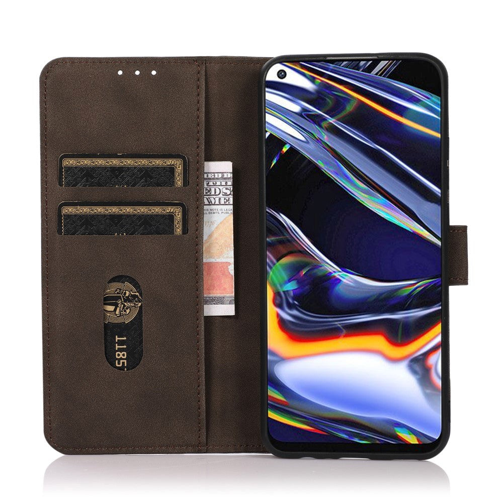 Asus ROG Phone 5 Khazneh Flip Læder Cover m. Pung - Stof-Tekstur - Brun