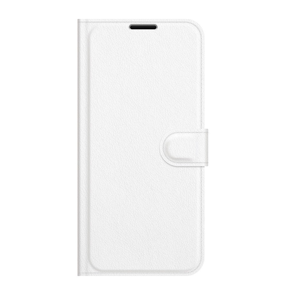 Asus Zenfone 8 Flip Litchi Imiteret Læder Flip Cover - Hvid