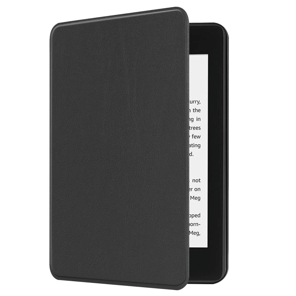 Amazon Kindle Paperwhite 4 (2018) Læder Flip Cover - Sort