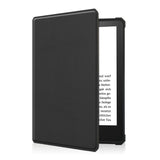 Amazon Kindle Paperwhite 5 11th Generation (2021) Læder Flip Cover m. Vågeblus Funktion - Sort