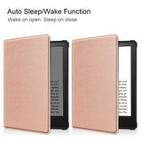 Amazon Kindle Paperwhite 5 11th Generation (2021) Læder Flip Cover m. Vågeblus Funktion - Rose Gold