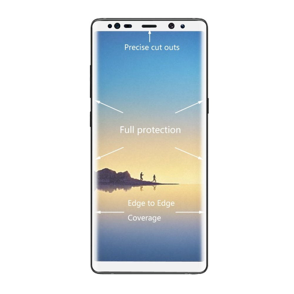 Samsung Galaxy Note 8 HAT PRINCE Hærdet Glas Skærmbeskyttelse (full-size med kurver) - Hvid