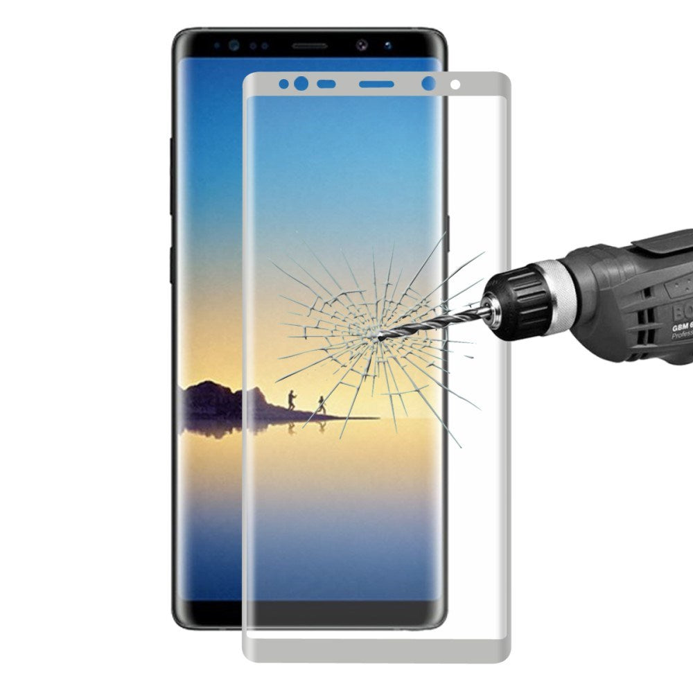 Samsung Galaxy Note 8 HAT PRINCE Hærdet Glas Skærmbeskyttelse (full-size med kurver) - Sølv