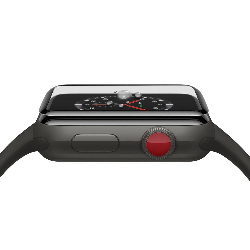 Apple Watch 3 / 2 / 1 (38mm) Skærmbeskyttelse - Full-Fit- Sort Kant