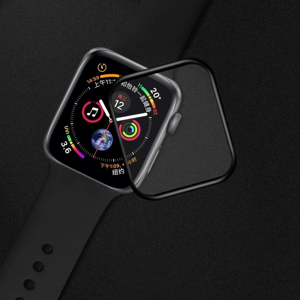 Apple Watch Series 4/5/6/SE (44mm) - Full-Fit - Skærmbeskyttelse - Sort