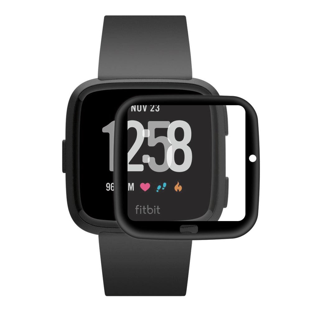 Fitbit Versa Arc Edge Beskyttelsesfilm - Skærmbeskyttelse - Sort / Gennemsigtig