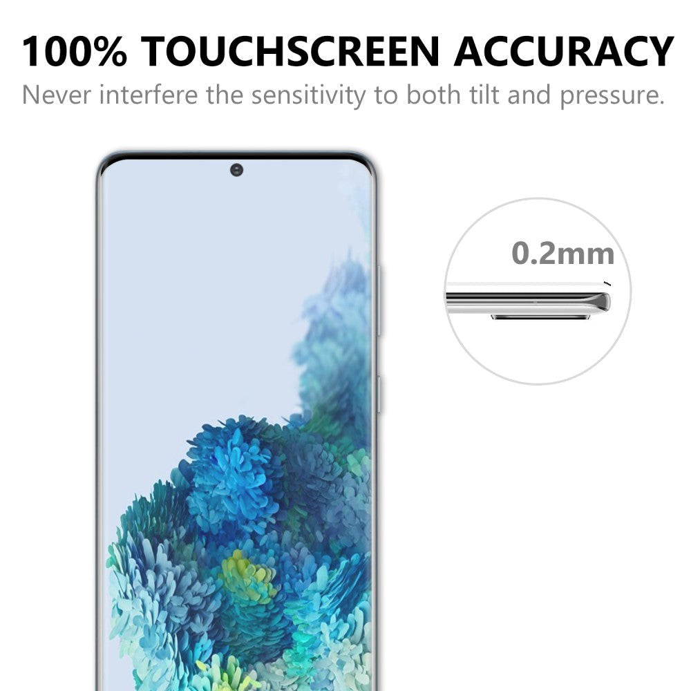 Samsung Galaxy S20 Ultra Full Fit Hærdet Glas - Skærmbeskyttelse - Sort Kant