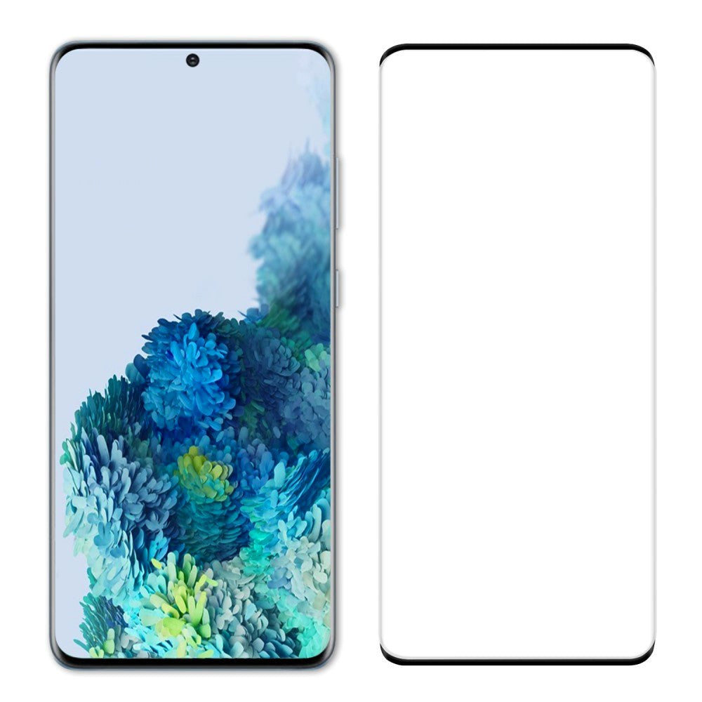 Samsung Galaxy S20 Ultra Full Fit Hærdet Glas - Skærmbeskyttelse - Sort Kant