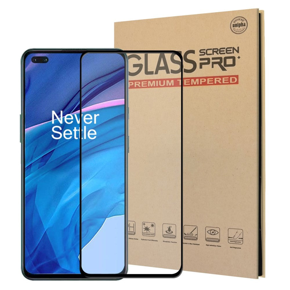 OnePlus Nord Hærdet Glas - Case Friendly - Skærmbeskyttelse - Sort Ramme