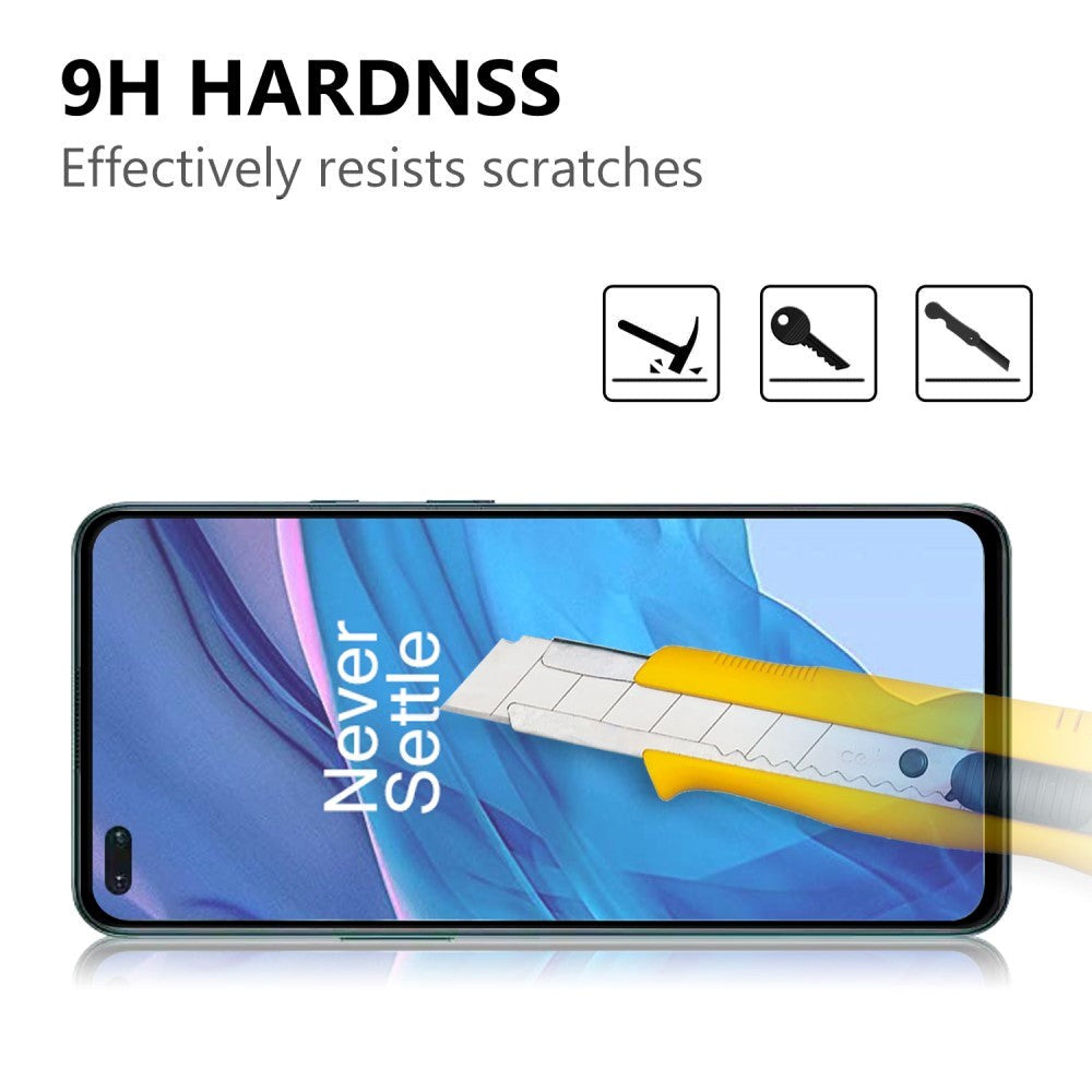 OnePlus Nord Hærdet Glas - Case Friendly - Skærmbeskyttelse - Sort Ramme