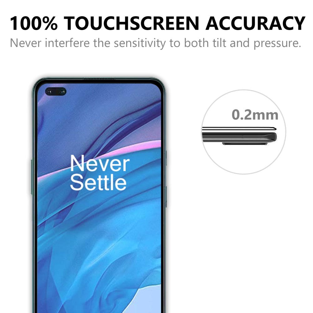 OnePlus Nord Hærdet Glas - Case Friendly - Skærmbeskyttelse - Sort Ramme