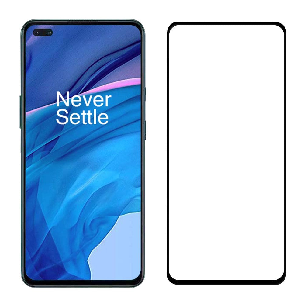 OnePlus Nord Hærdet Glas - Case Friendly - Skærmbeskyttelse - Sort Ramme