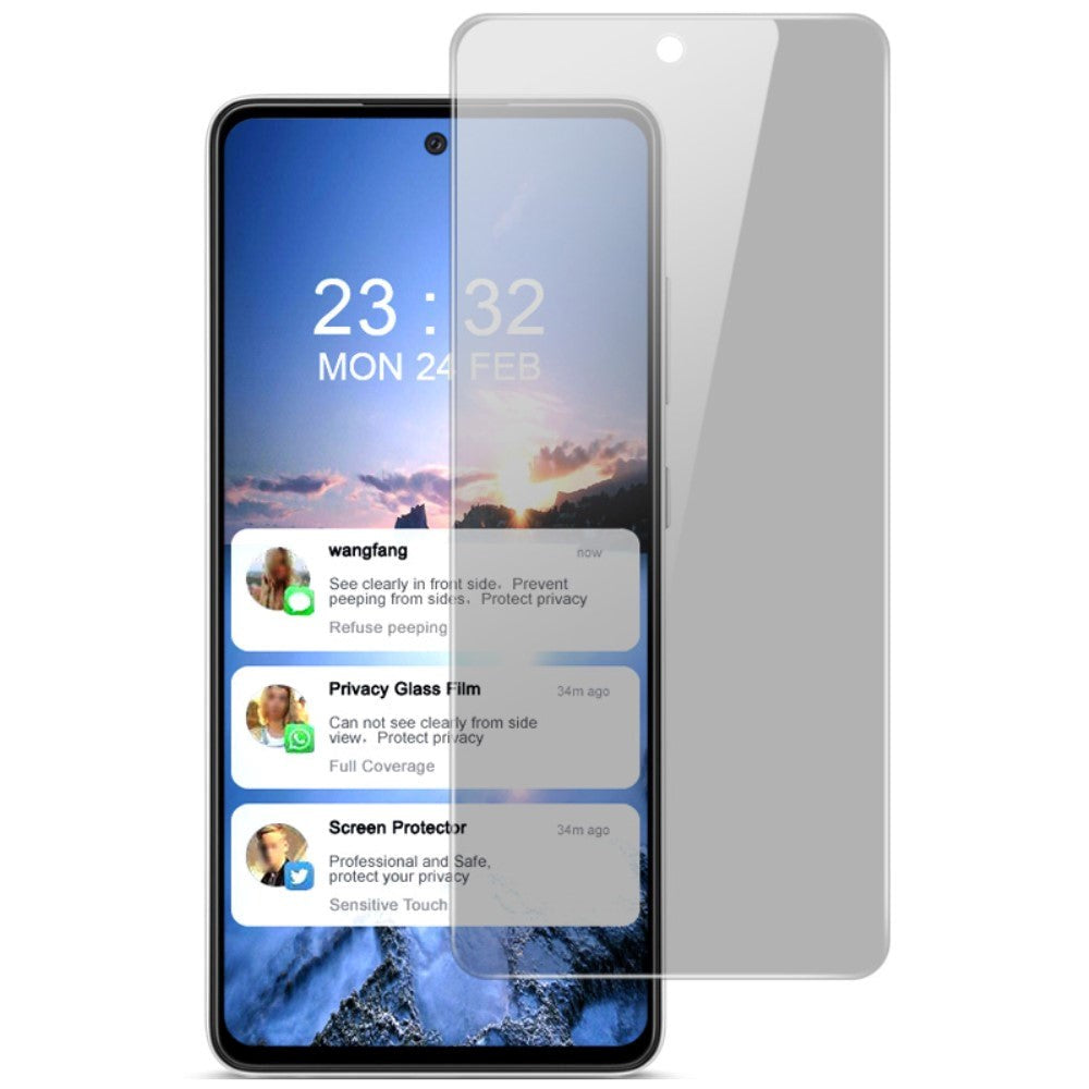 Samsung Galaxy A52s 5G / A52 (4G / 5G) Imak Anti-Peep Skærmbeskyttelse - Hærdet Glas - Gennemsigtig