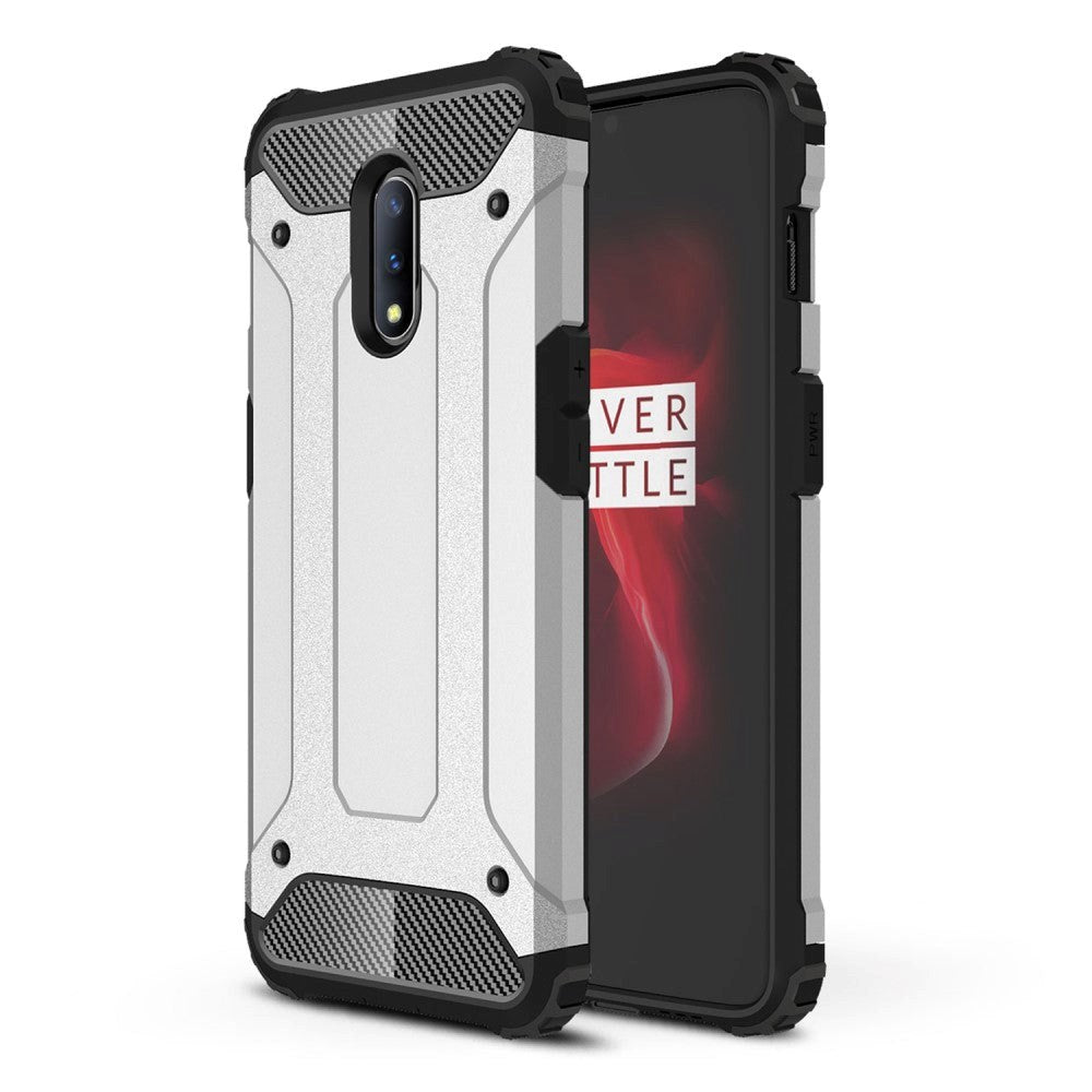 OnePlus 7 Armor Guard Hårdt Plastik Cover - Sølv