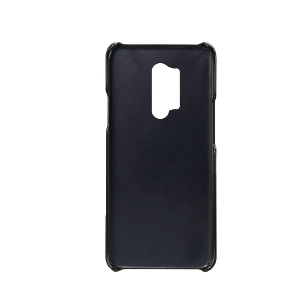 OnePlus 8 Pro Læderbelagt Plastik Cover m. Kortholder - Sort