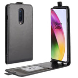 OnePlus 8 Læder Flip Cover m. Kortholder Sort