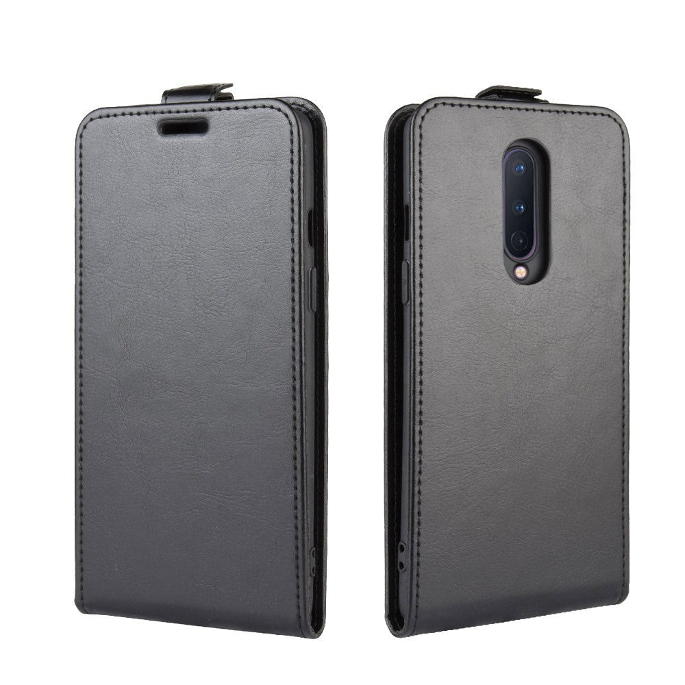 OnePlus 8 Læder Flip Cover m. Kortholder Sort