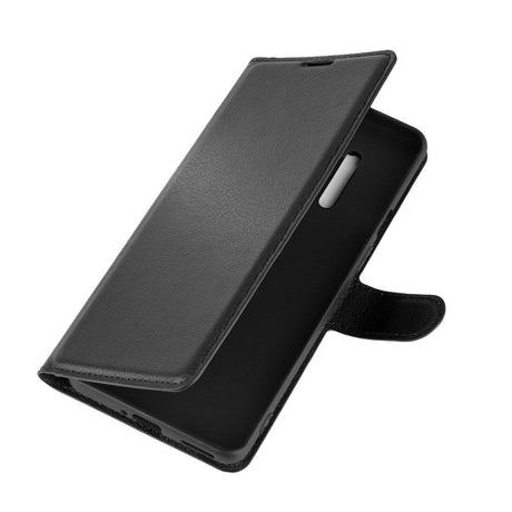 OnePlus 8 Pro Litchi Læder Flip Cover m. Pung - Sort