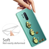 OnePlus 8 Pro Fleksibel Plastik Bagside Cover m. Print - Gennemsigtig / Avocado