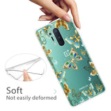 OnePlus 8 Pro Fleksibel Plastik Bagside Cover m. Print - Gennemsigtig / Sommerfugle