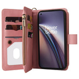 OnePlus Nord CE (5G) Kunst Læder Cover m. 15 Kortholdere & Strop - Pink