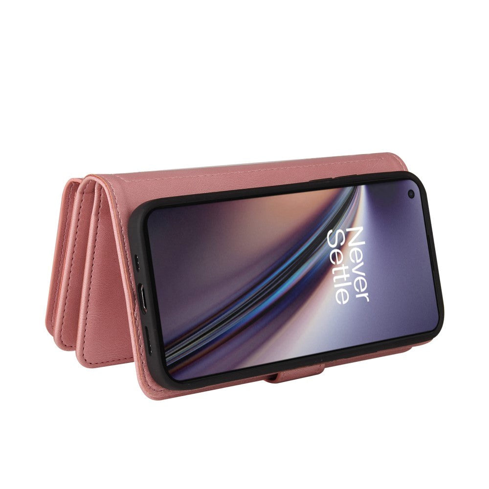 OnePlus Nord CE (5G) Kunst Læder Cover m. 15 Kortholdere & Strop - Pink