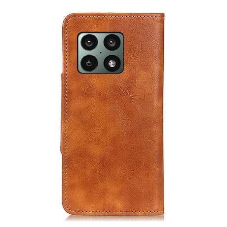 OnePlus 10 Pro Vintage Læder Flip Cover m. Pung - Brun