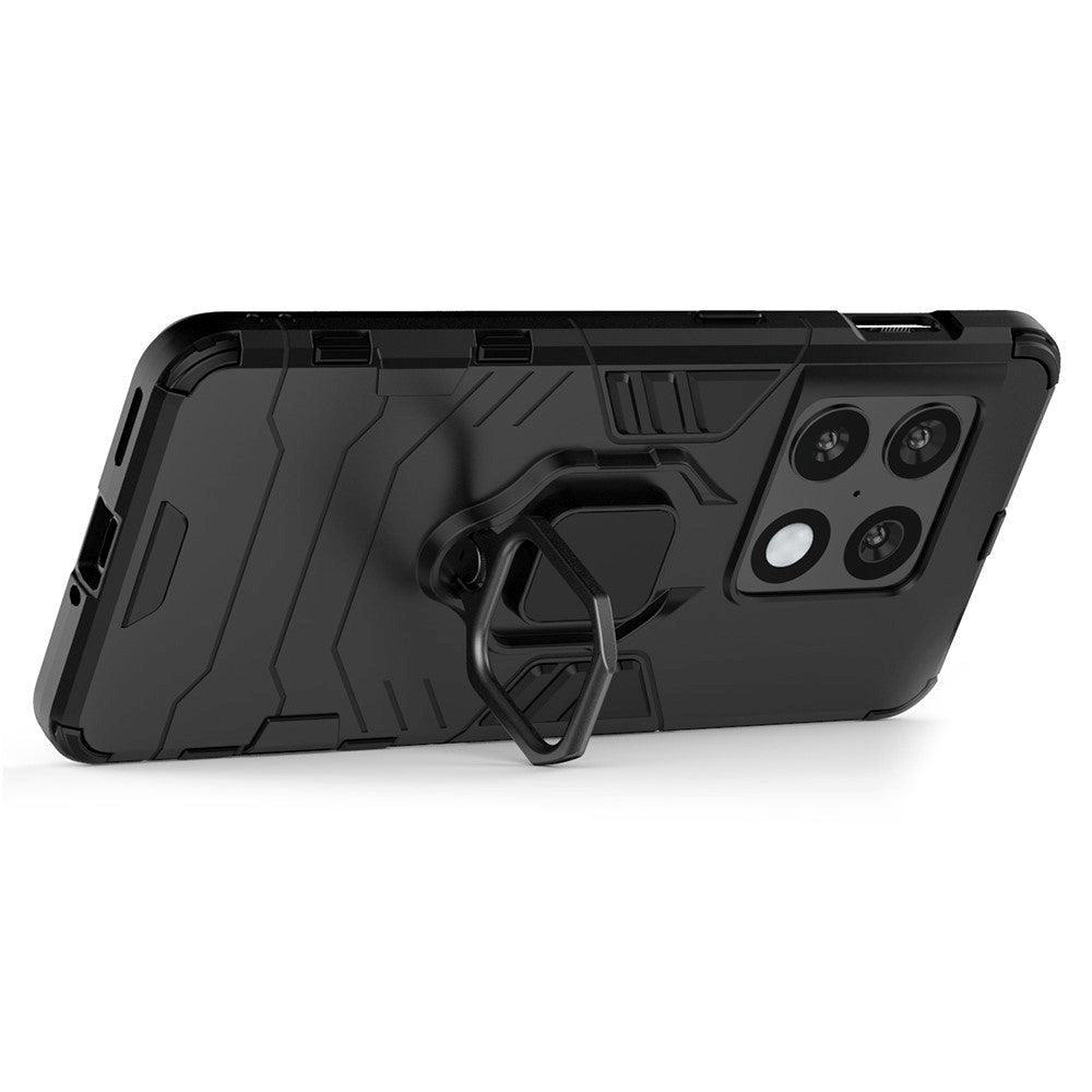 OnePlus 10 Pro Hybrid Håndværker Bagside Cover m. Magnetisk Kickstand - Sort