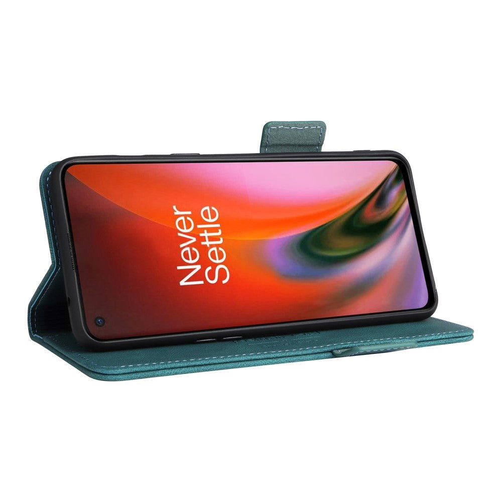 OnePlus Nord 2 (5G) Læder Flip Cover m. Pung & Ståfunktion - Grøn