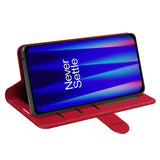 EIDERWOOD - OnePlus Nord CE 2 (5G) - Kunstlæder Flip Cover m. Kortholder & Ståfunktion - Rød