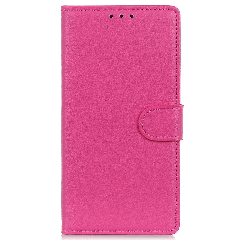 OnePlus Nord CE 2 Lite (5G) PU Litchi Læder Flip Cover m. Pung & Ståfunktion - Lyserød