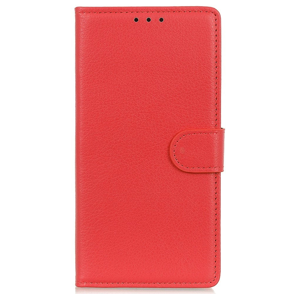 OnePlus Nord CE 2 Lite (5G) PU Litchi Læder Flip Cover m. Pung & Ståfunktion - Rød