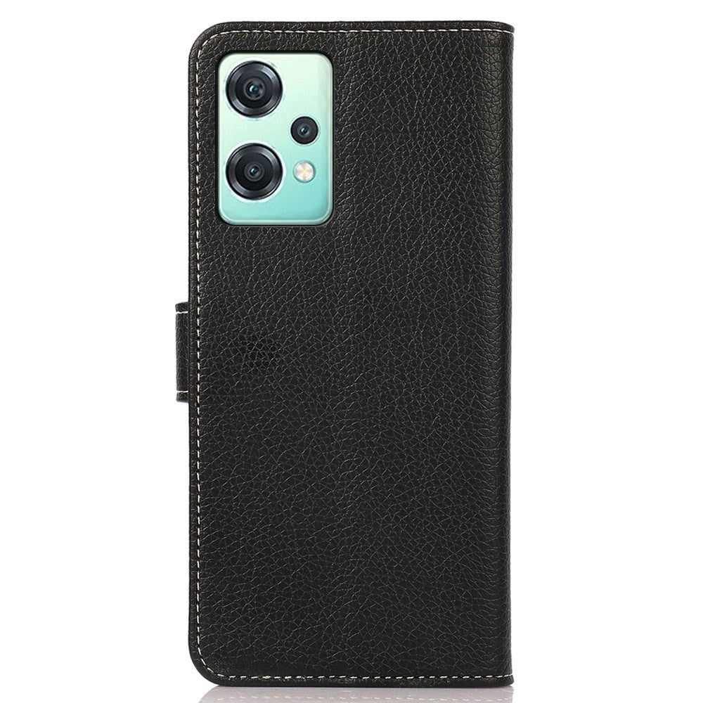 OnePlus Nord CE 2 Lite (5G) Litchi Læder Flip Cover m. Kortholder - Sort