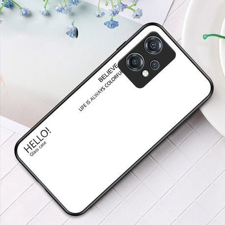 OnePlus Nord CE 2 Lite (5G) Glas Bagside Cover - Hello - Hvid