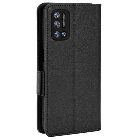 Doogee N40 Pro PU Litchi Læder Flip Cover m. Pung - Sort