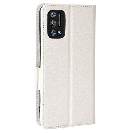 Doogee N40 Pro PU Litchi Læder Flip Cover m. Pung - Hvid