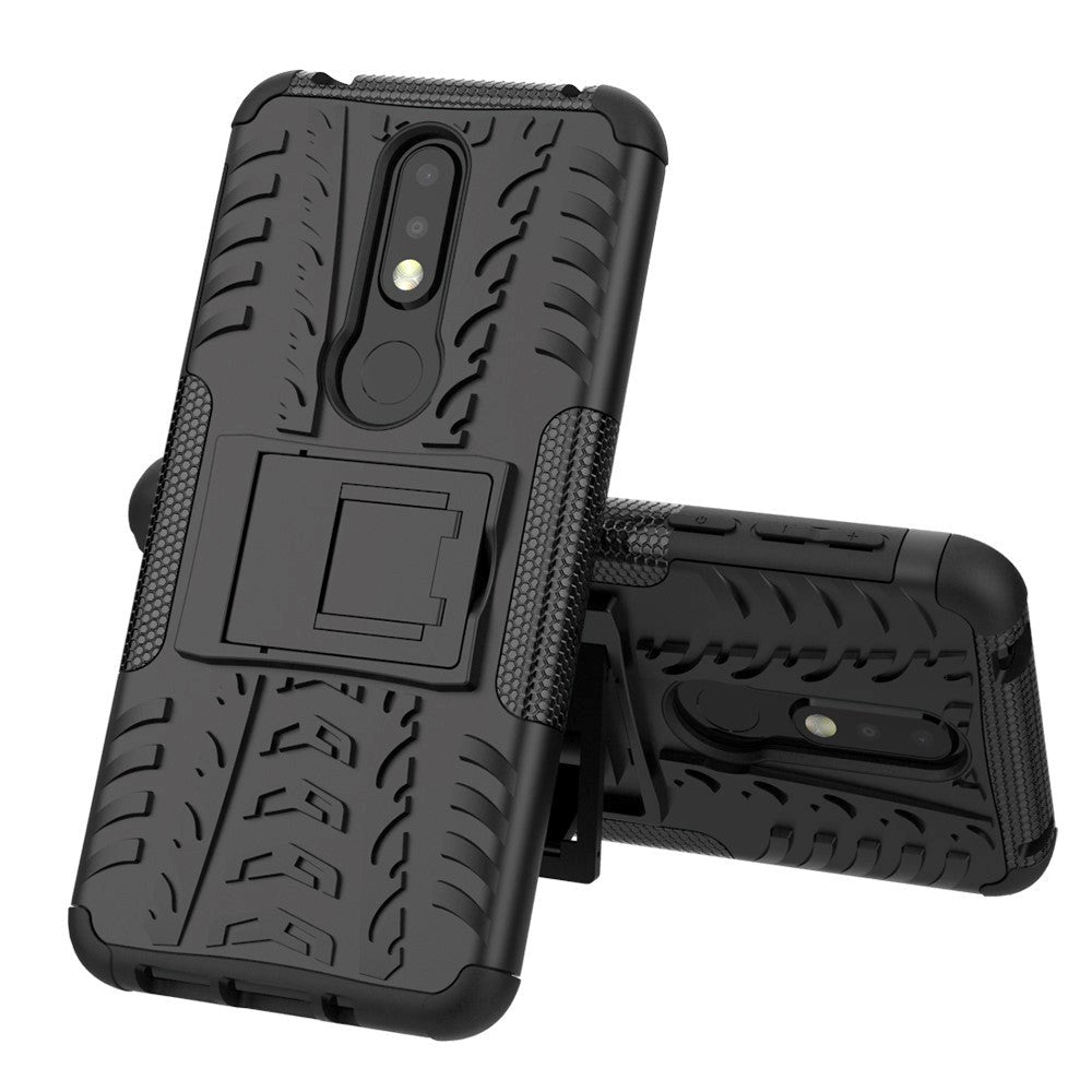 Nokia 7.1 Cool Tyre Håndværkercover m. Stander Sort