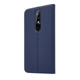 Nokia 5.1 Plus Magnetisk Læder Cover m. Pung Mørkeblå