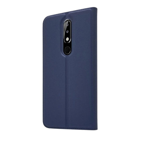 Nokia 5.1 Plus Magnetisk Læder Cover m. Pung Mørkeblå