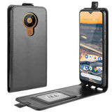 Nokia 5.3 Vertikal Flip Leather Cover m. Kortholder - Sort