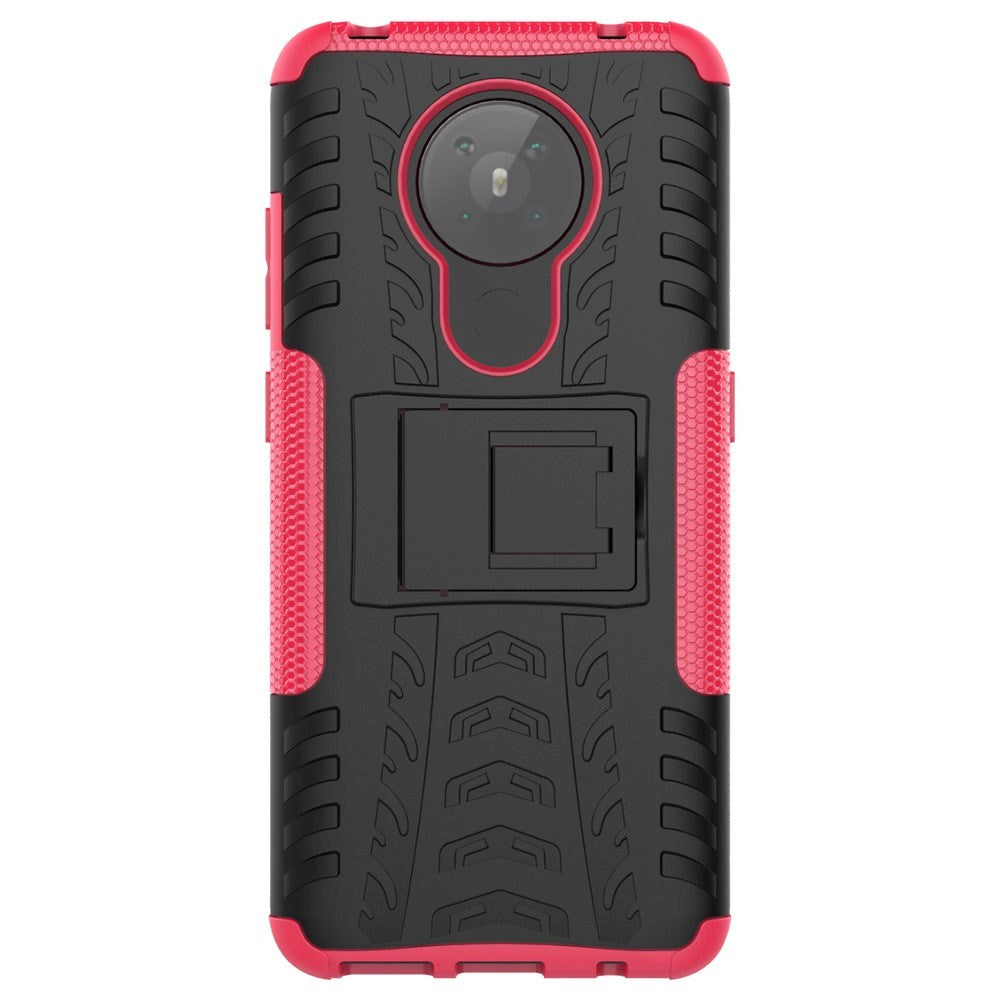 Nokia 5.3 Cool Tyre Håndværker Cover m. Stander - Sort / Pink