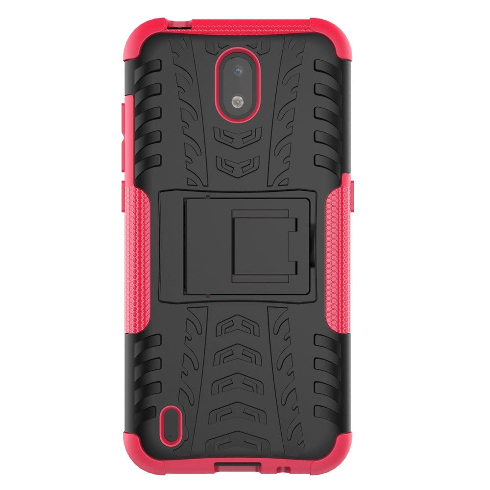 Nokia 1.3 Cool Tyre Håndværker Cover m. Stander - Sort / Pink