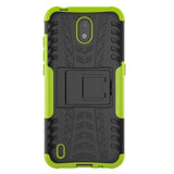 Nokia 1.3 Cool Tyre Håndværker Cover m. Stander - Sort / Grøn