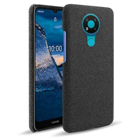 Nokia 3.4 Stofbetrukket Plastik Bagside Cover - Sort