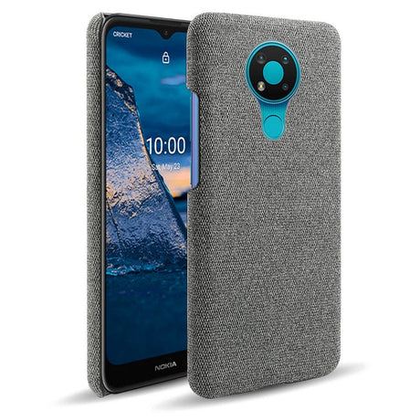 Nokia 3.4 Stofbetrukket Plastik Bagside Cover - Mørke Grå